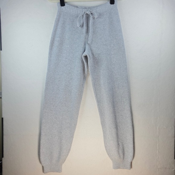 aerie Pants - Aerie Waffle Knit Lounge Jogger Gray Drawstring Waist Pants XS Regular